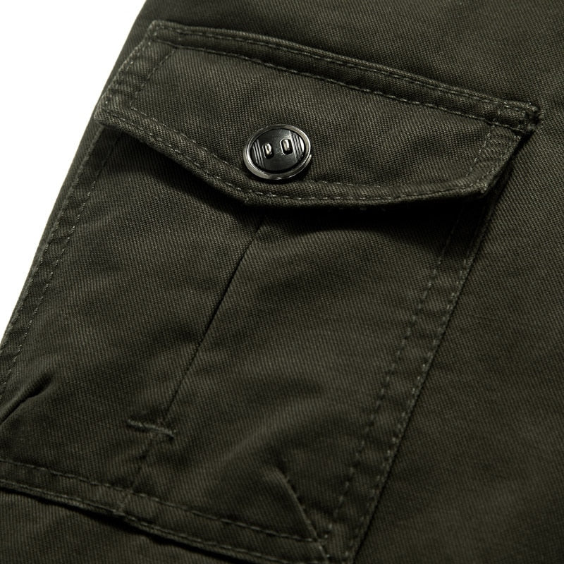 Mandarin Collar Military Jacket - Plus Size