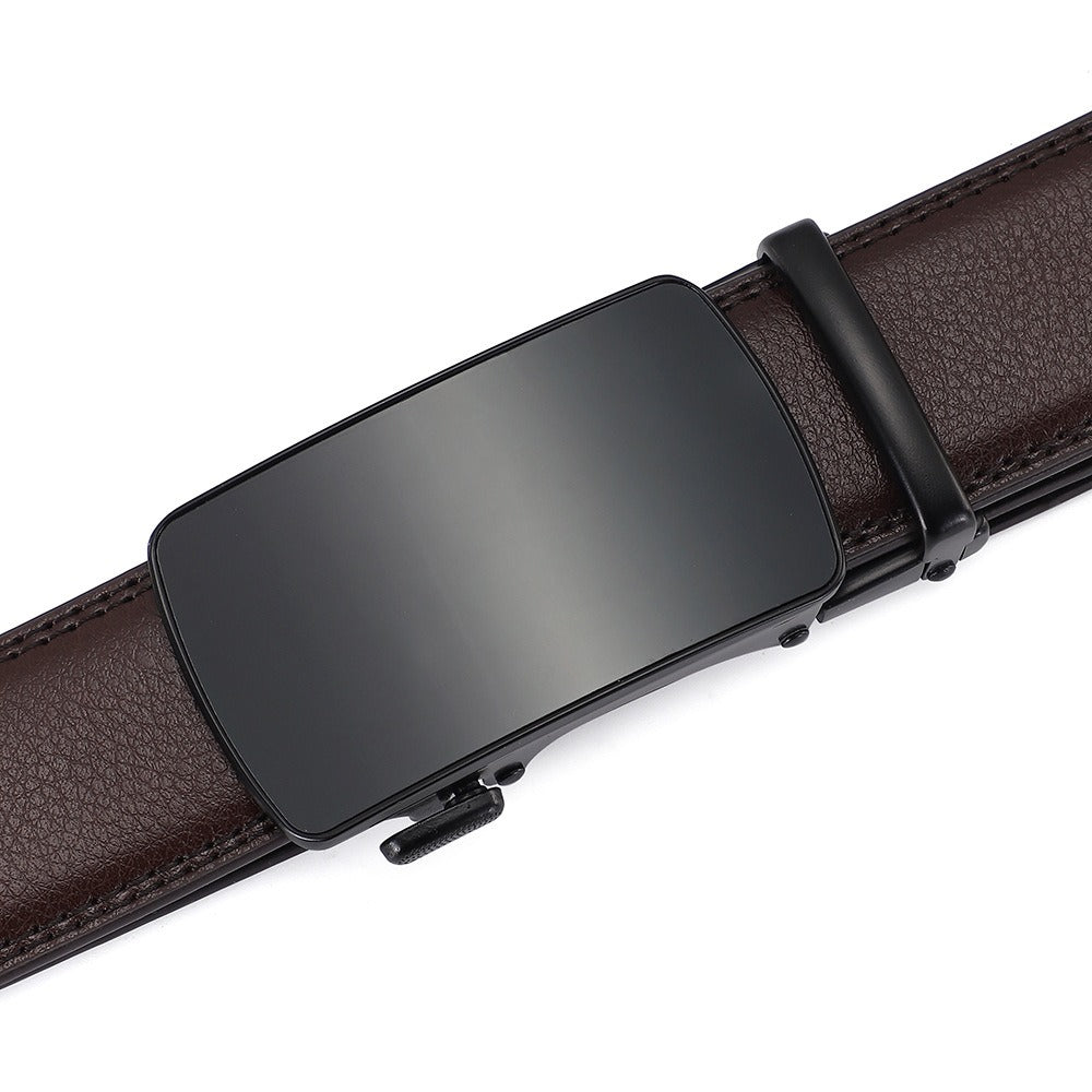 Automatic Buckle Two-Layer Leather Belt