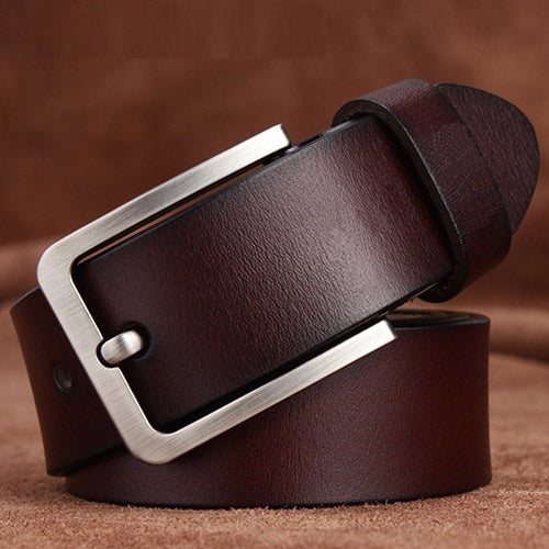 Genuine Leather Retro Pin Buckle Belt