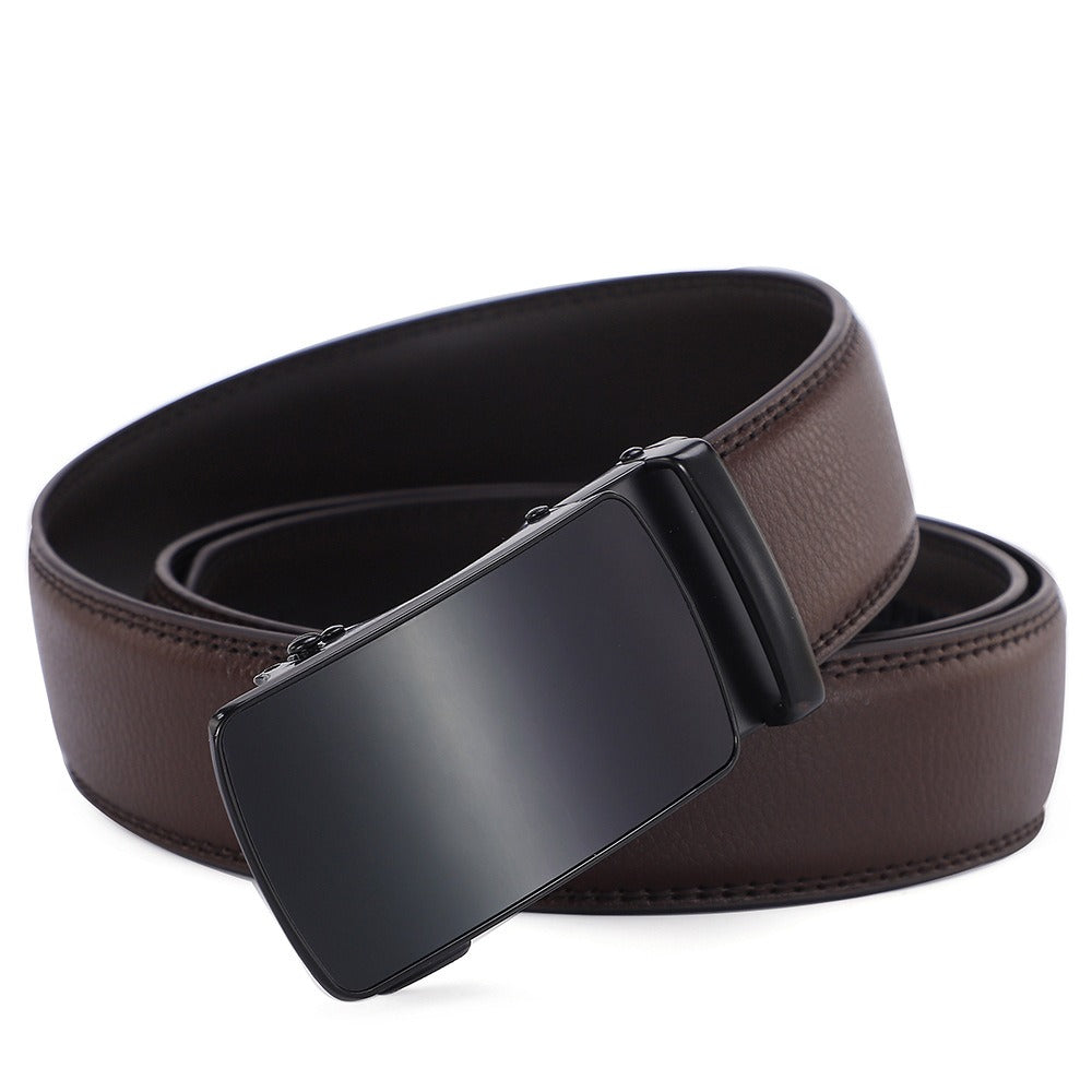 Automatic Buckle Two-Layer Leather Belt