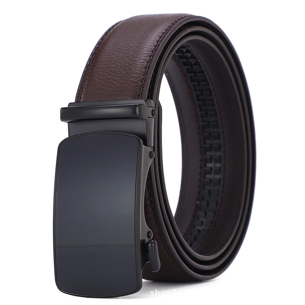 Automatic Buckle Two-Layer Leather Belt