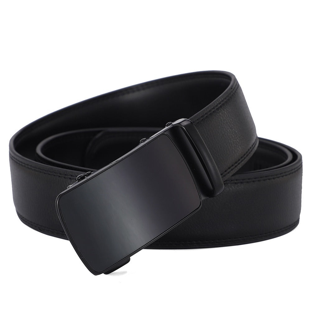 Automatic Buckle Two-Layer Leather Belt
