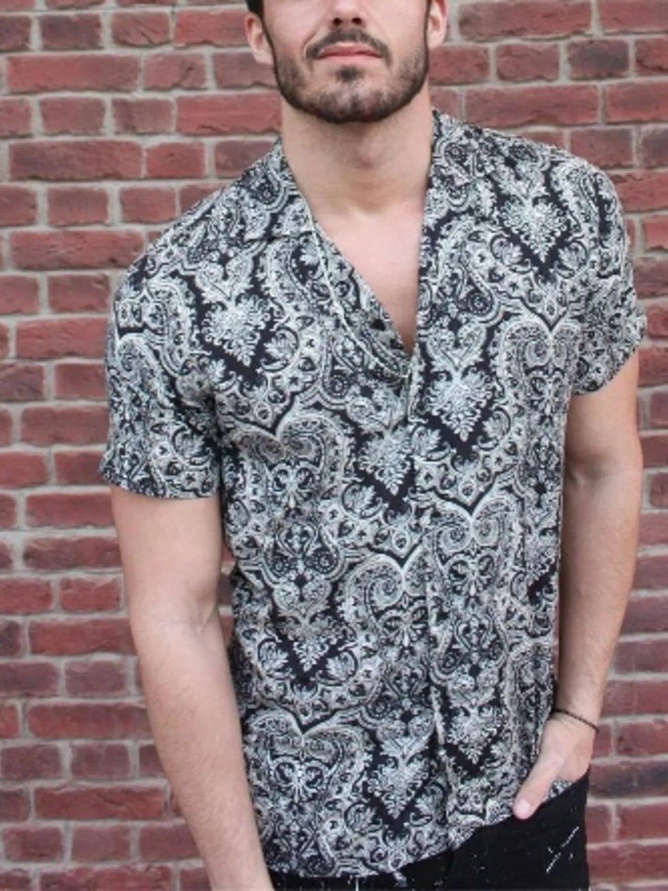 Button Up Short Sleeve Shirt - Plus Size - MenzPlace