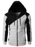 Colour Block Zip-Up Hoodie - MenzPlace