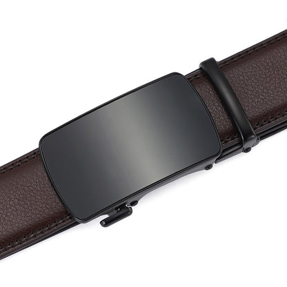 Automatic Buckle Two-Layer Leather Belt