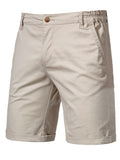 Elastic waist shorts with pockets.