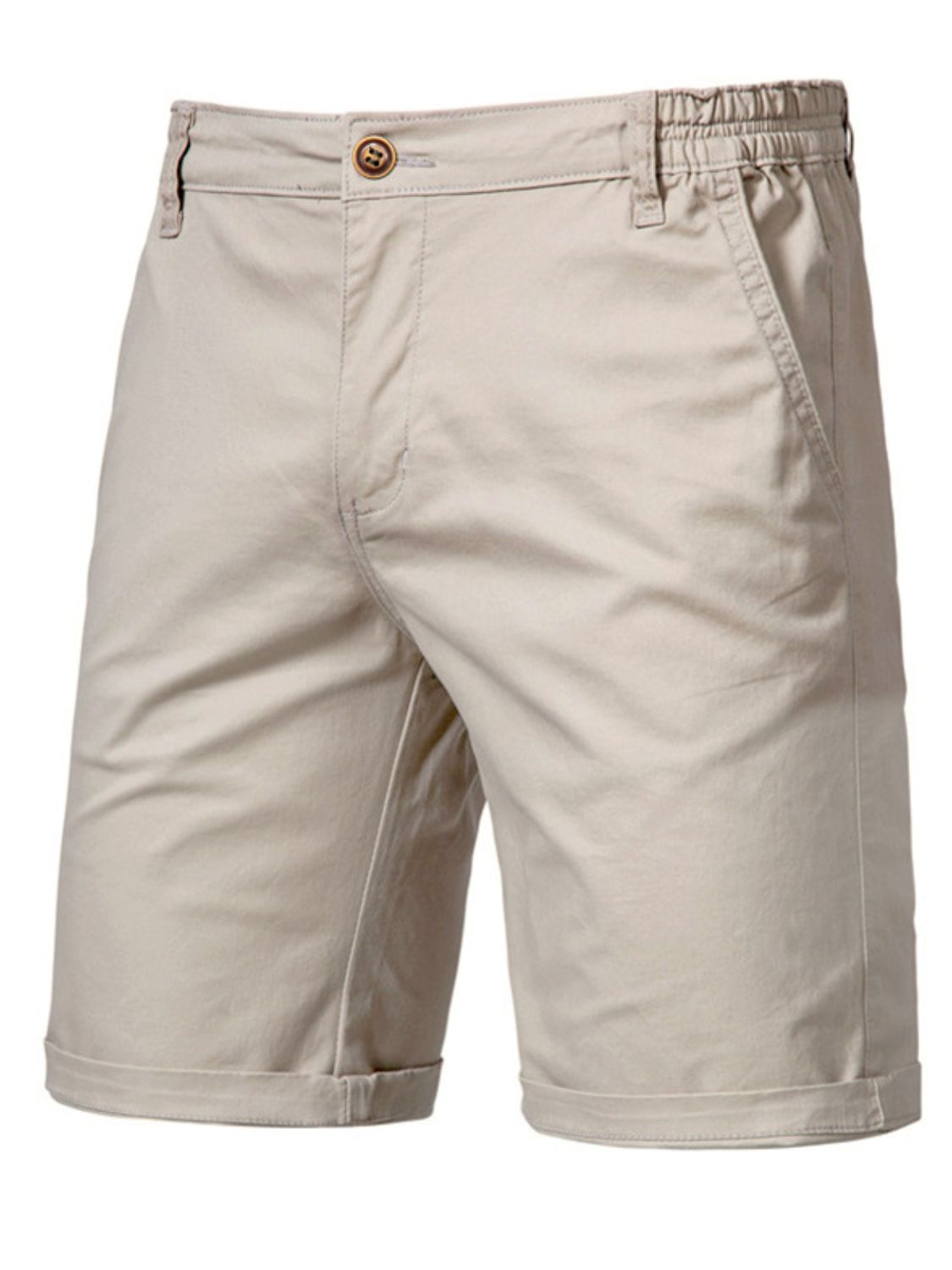 Elastic waist shorts with pockets.