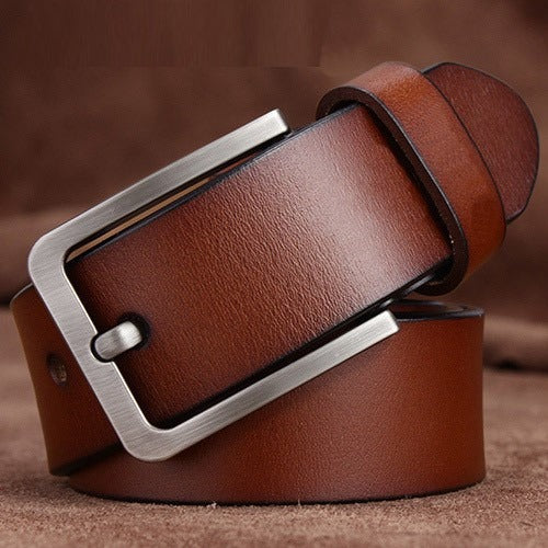 Genuine Leather Retro Pin Buckle Belt