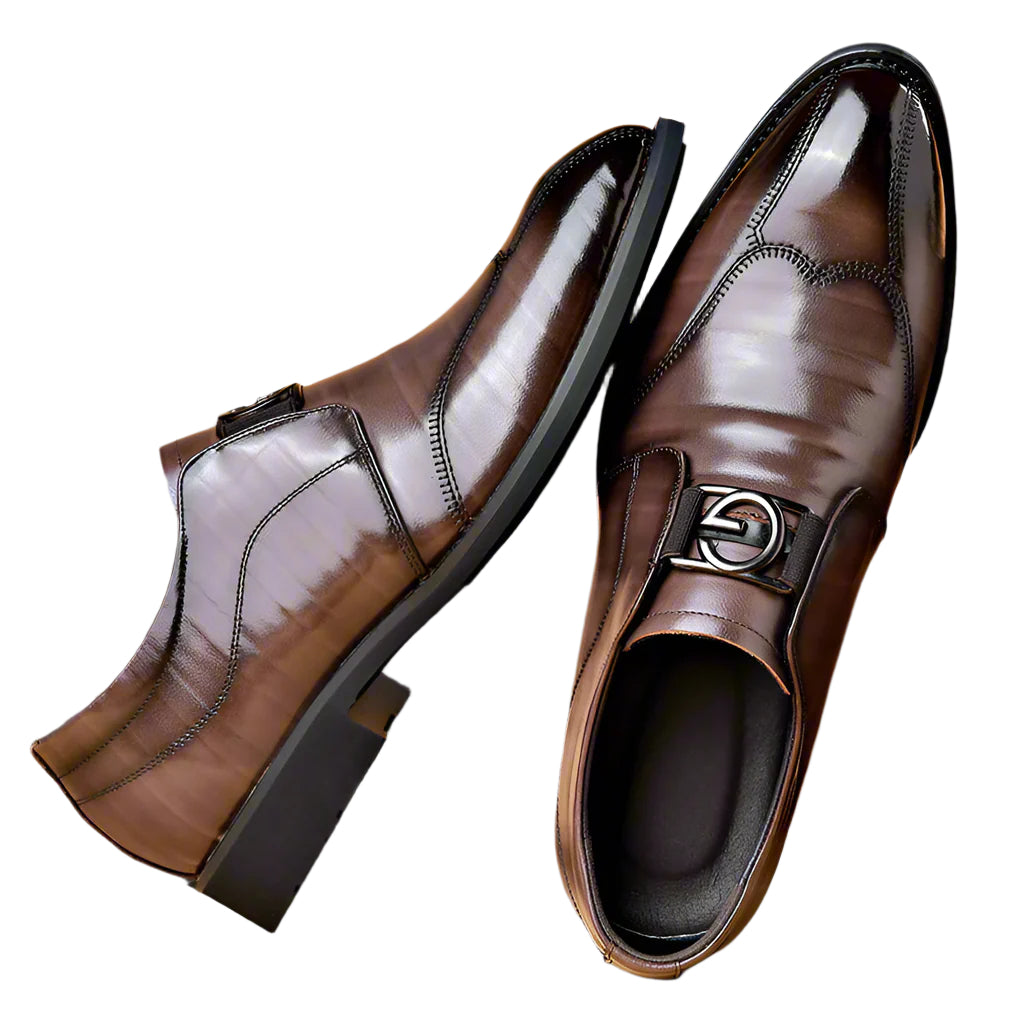 Genuine Leather Pointed-Tip Shoes - MenzPlace
