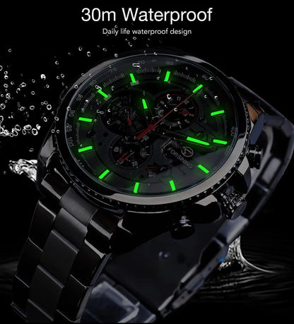 Forsining Three Dial Calendar Men’s Watch