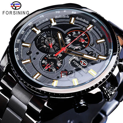 Forsining Three Dial Calendar Men’s Watch
