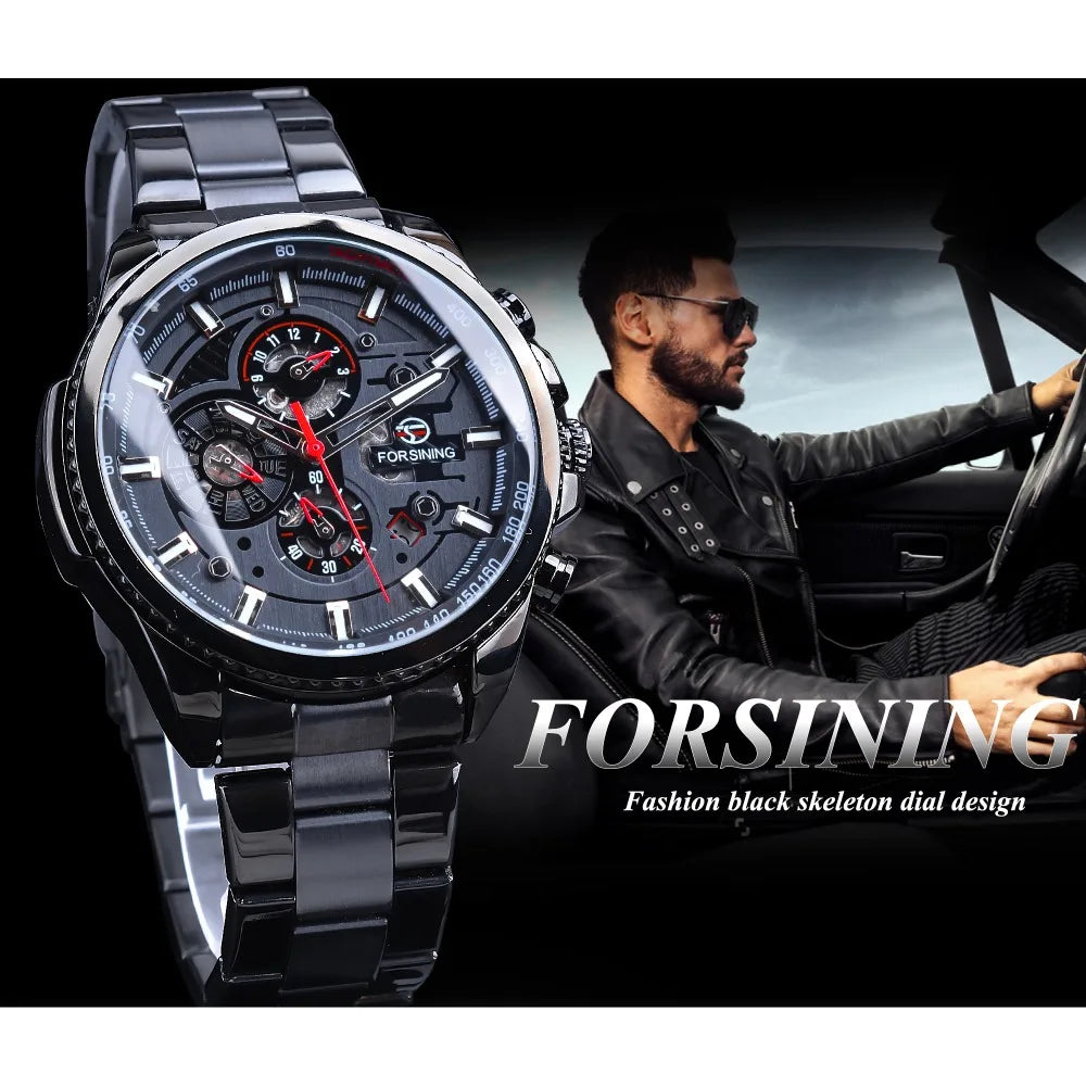 Forsining Three Dial Calendar Men’s Watch