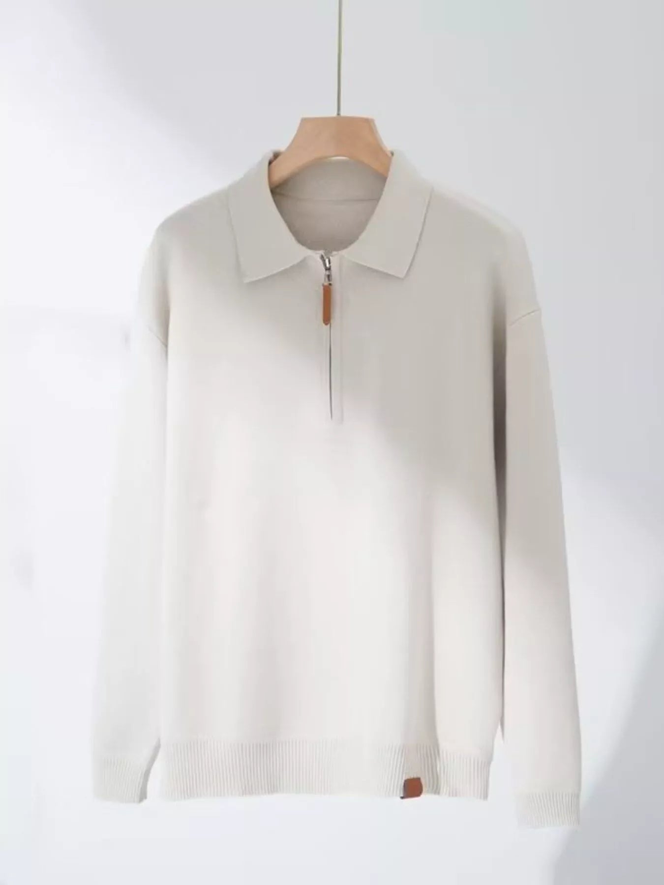 Half-Zip Collar Knitted Pullover - Plus Size - MenzPlace