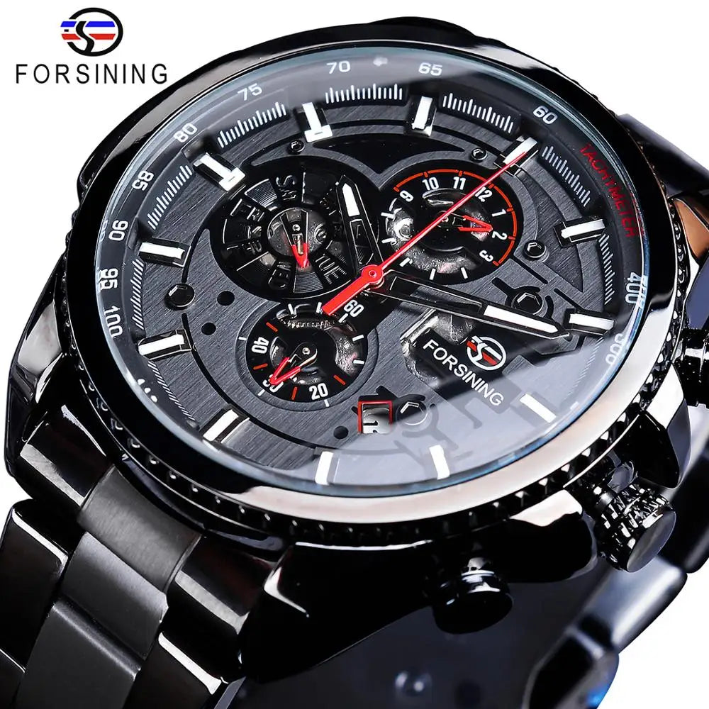 Forsining Three Dial Calendar Men’s Watch
