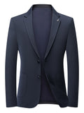 Lapel Collar Long Sleeve Blazer - MenzPlace