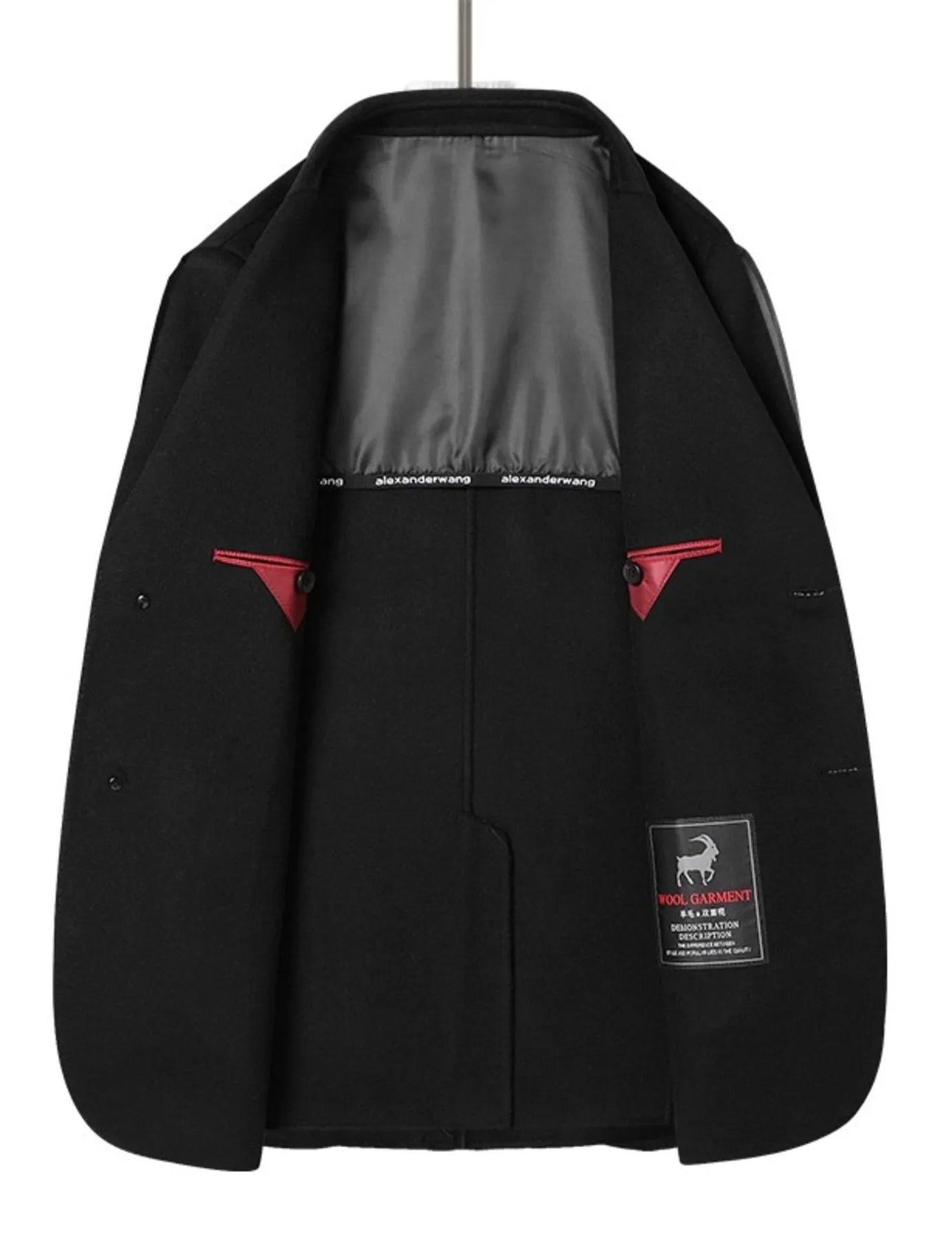 Long Sleeve Wool Outerwear - Plus Size - MenzPlace