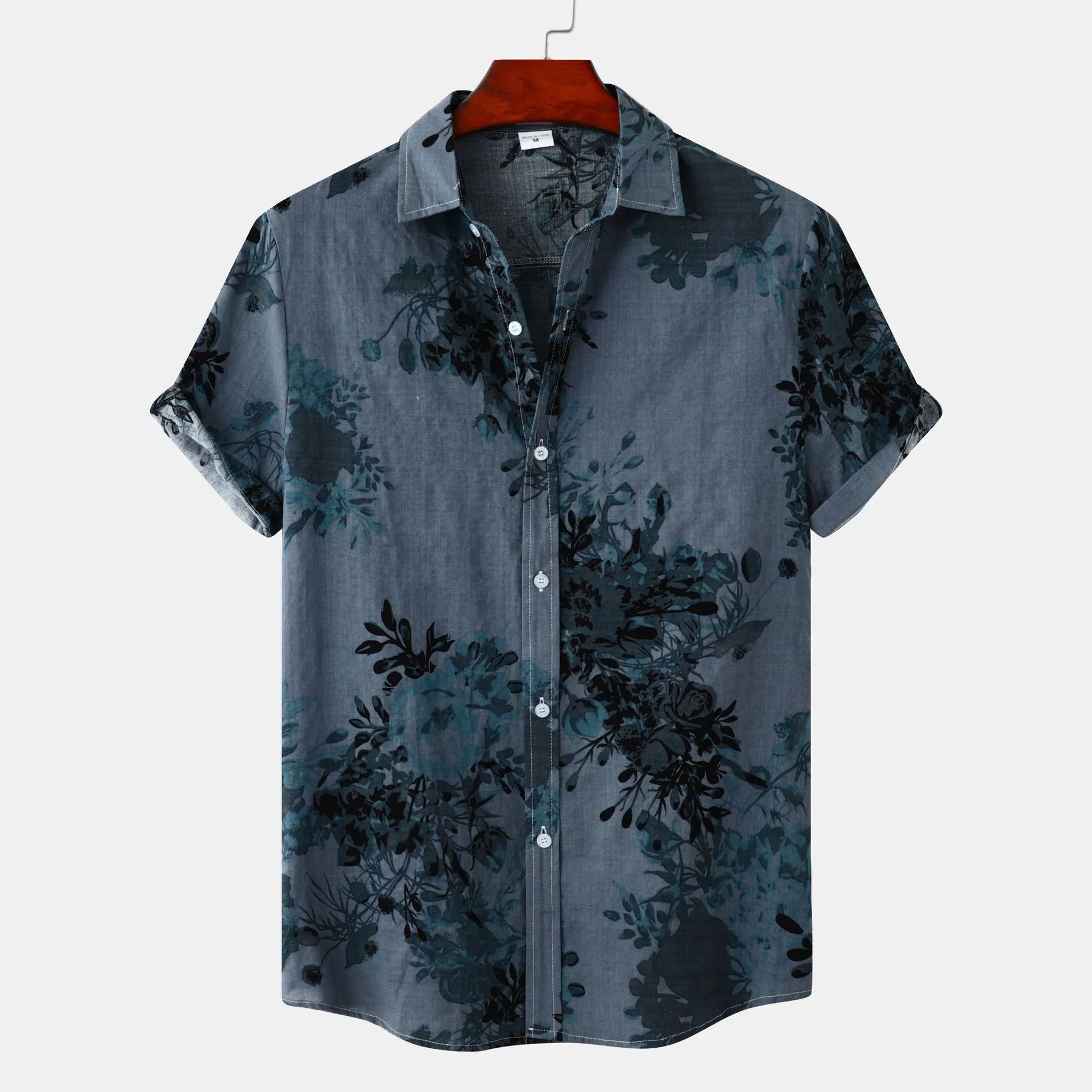 Printed Short Sleeve Shirt - Plus Size - MenzPlace