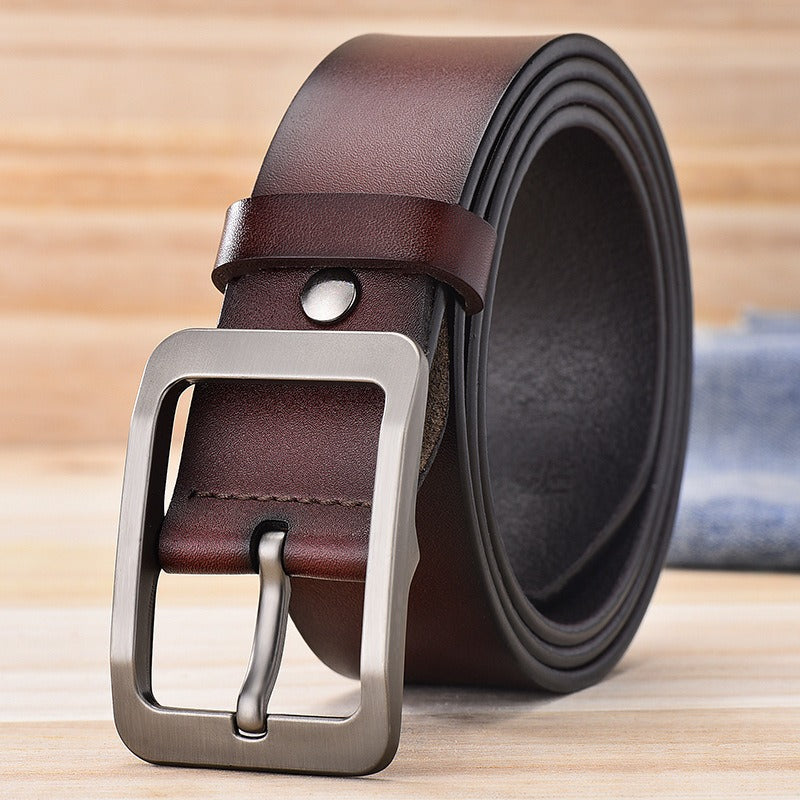 Pure Leather Pin Buckle Belt - MenzPlace