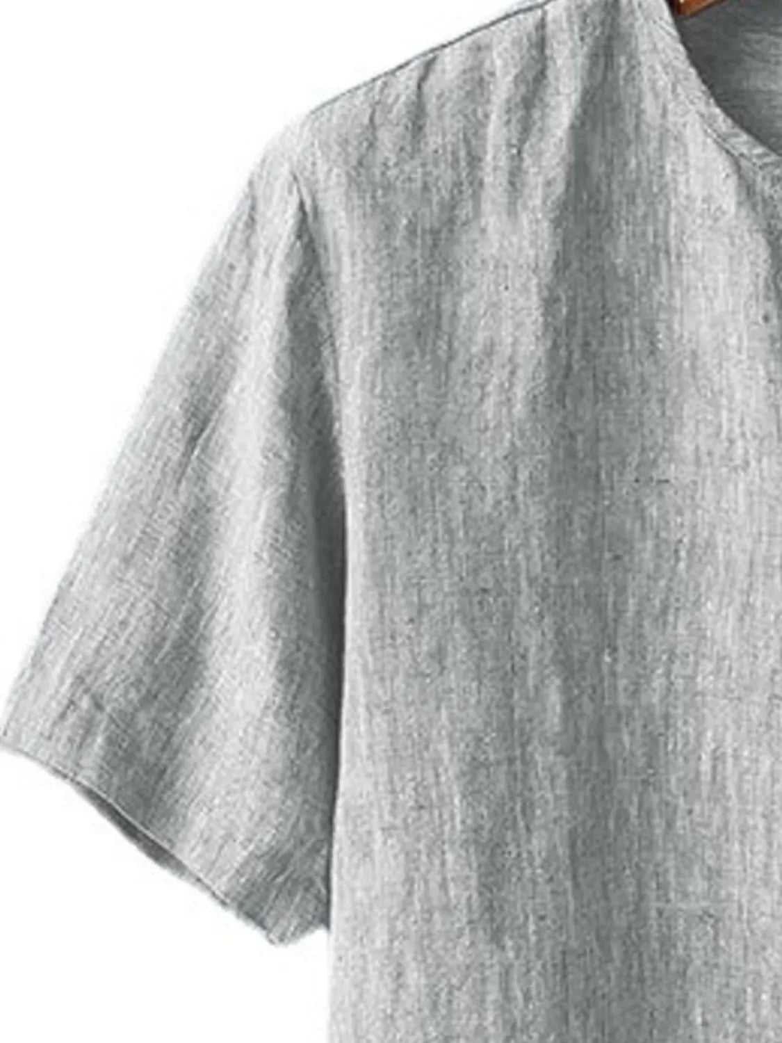 Slit Short Sleeve Top - Plus Size - MenzPlace