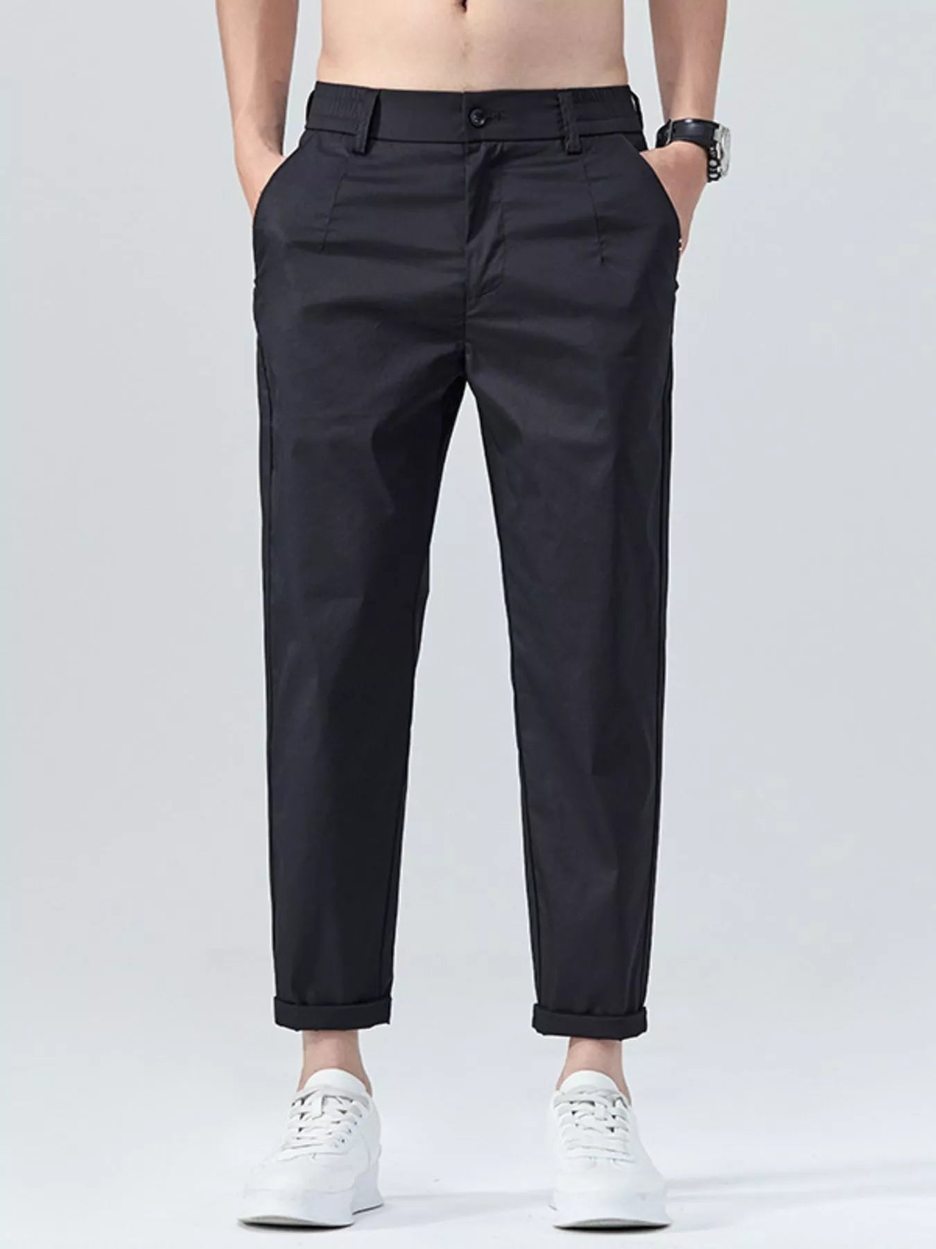 Straight-Leg Cropped Pants - MenzPlace
