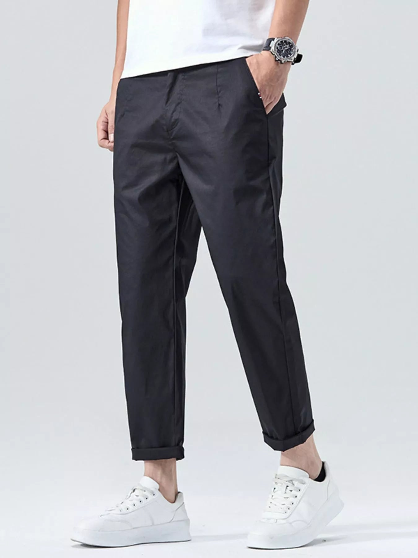 Straight-Leg Cropped Pants - MenzPlace