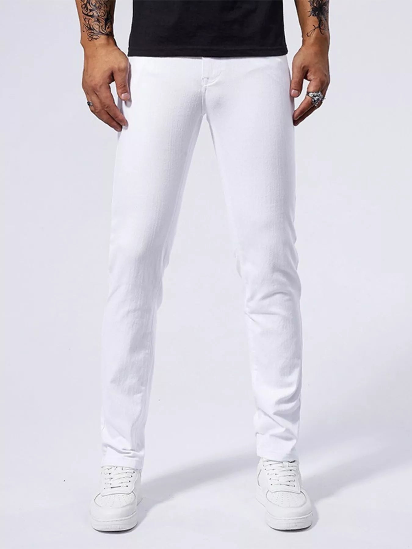 White Straight Leg Jeans - MenzPlace