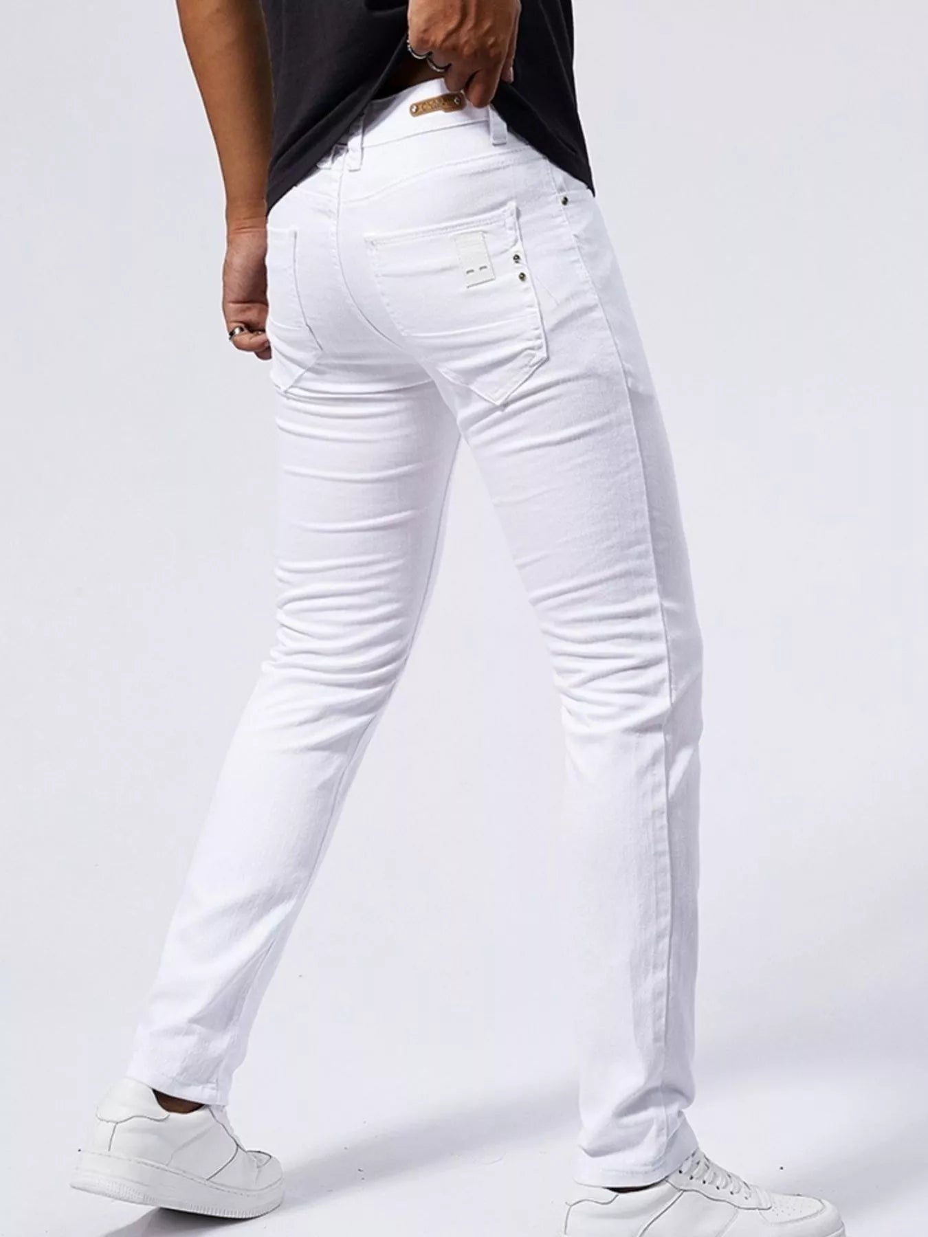 White Straight Leg Jeans - MenzPlace