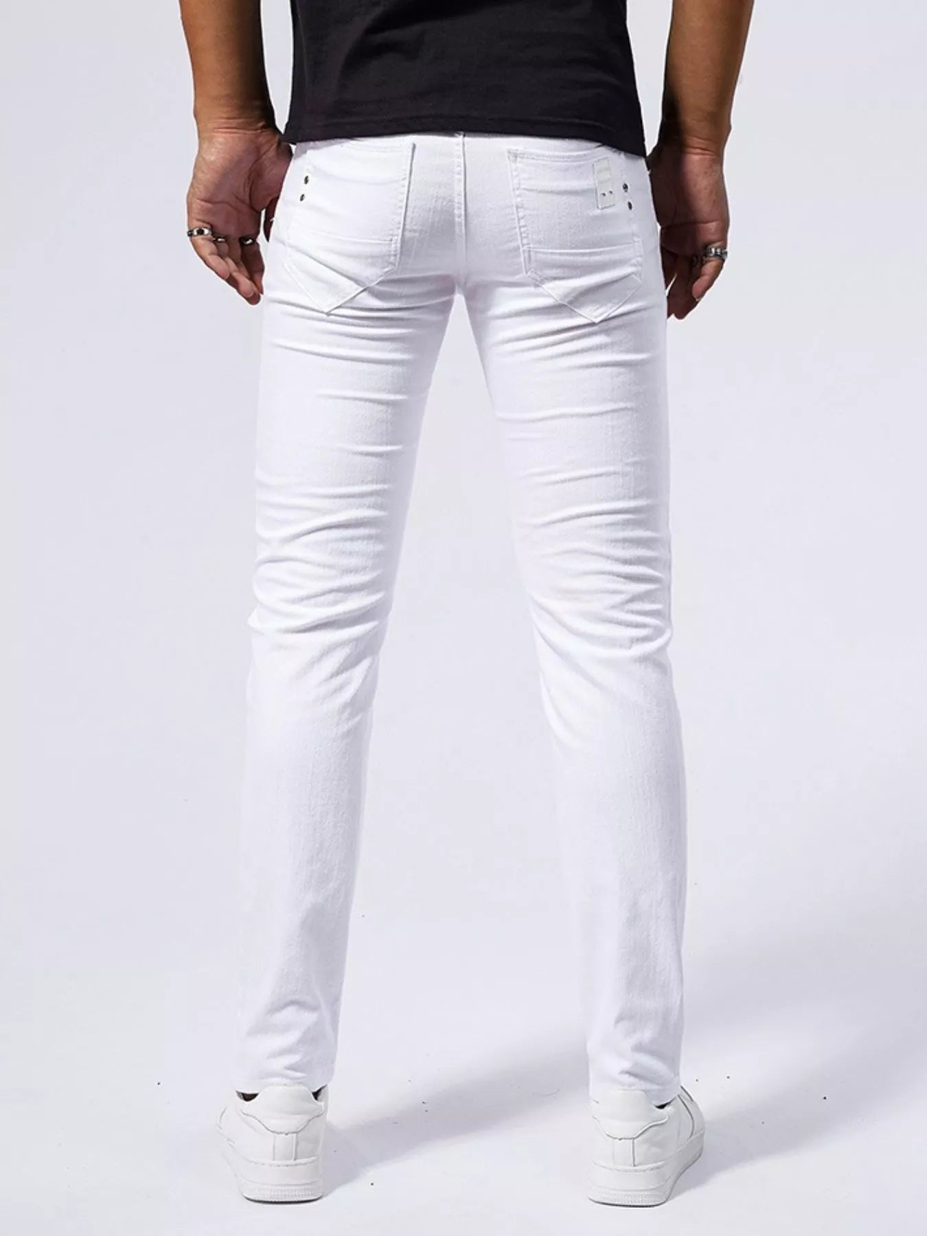 White Straight Leg Jeans - MenzPlace