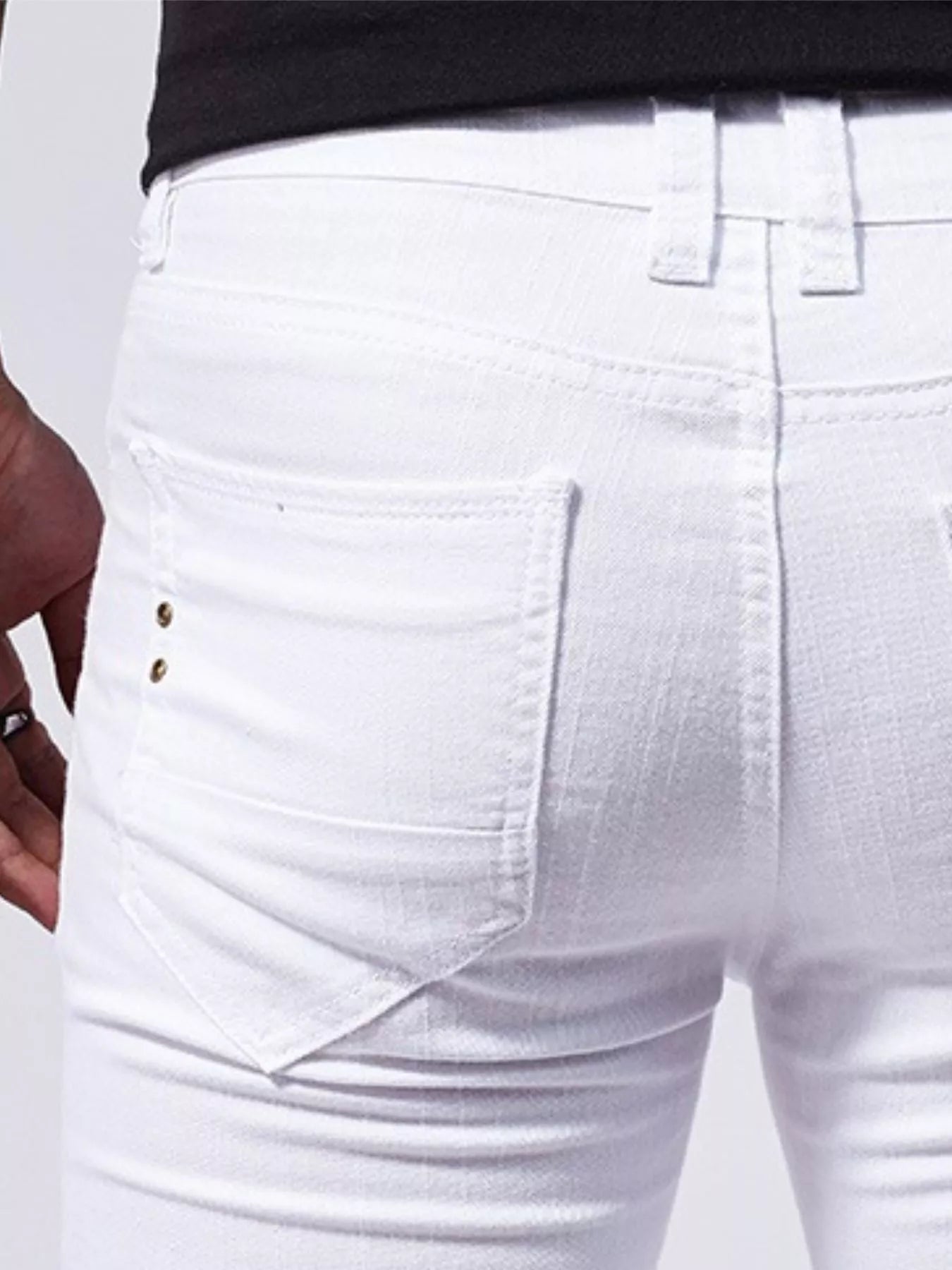 White Straight Leg Jeans - MenzPlace