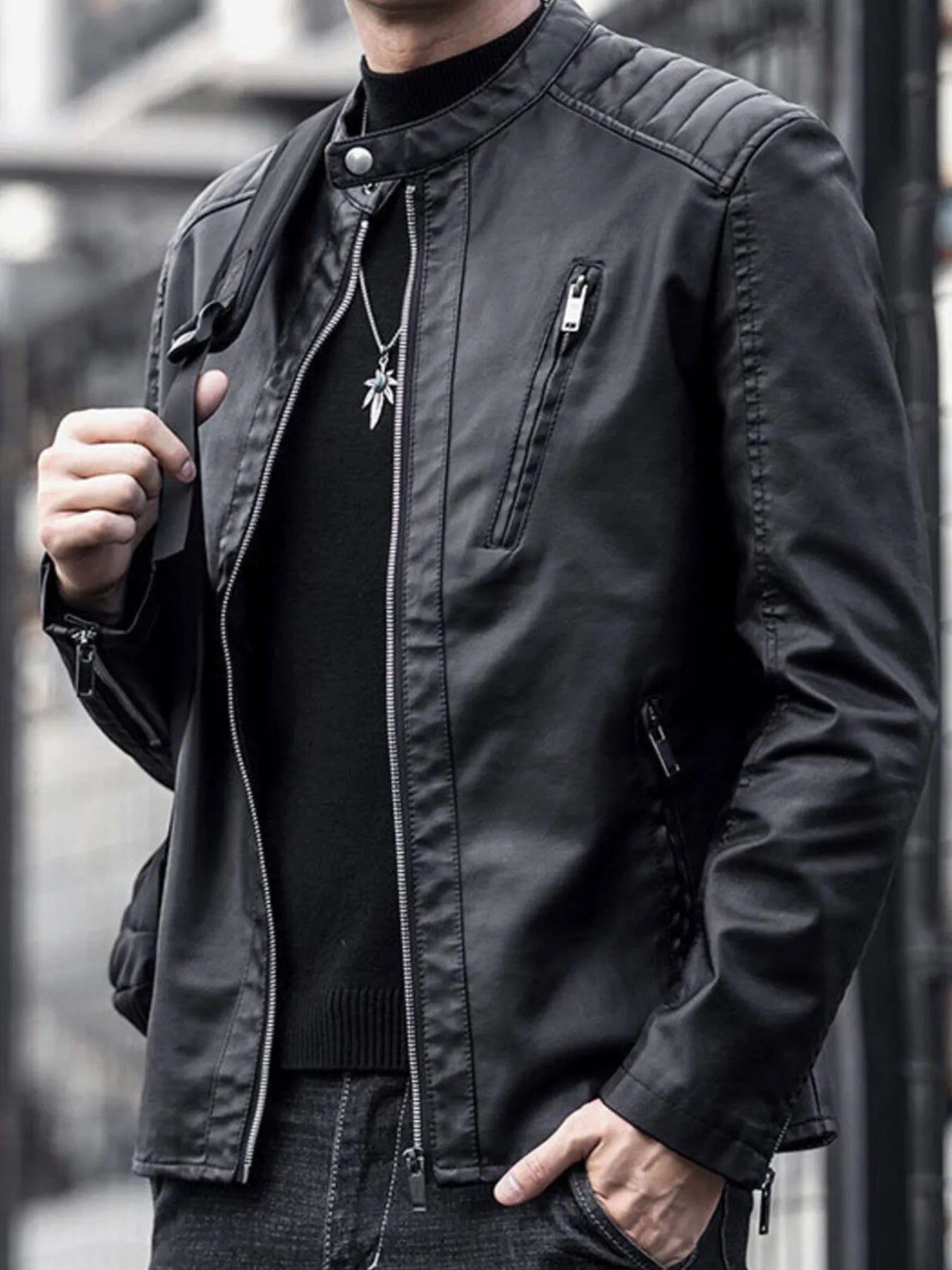 Zip Up Long Sleeve Jacket - Plus Size - MenzPlace